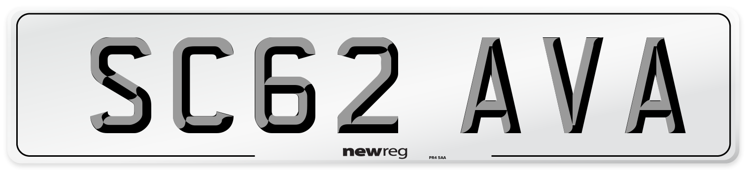 SC62 AVA Number Plate from New Reg